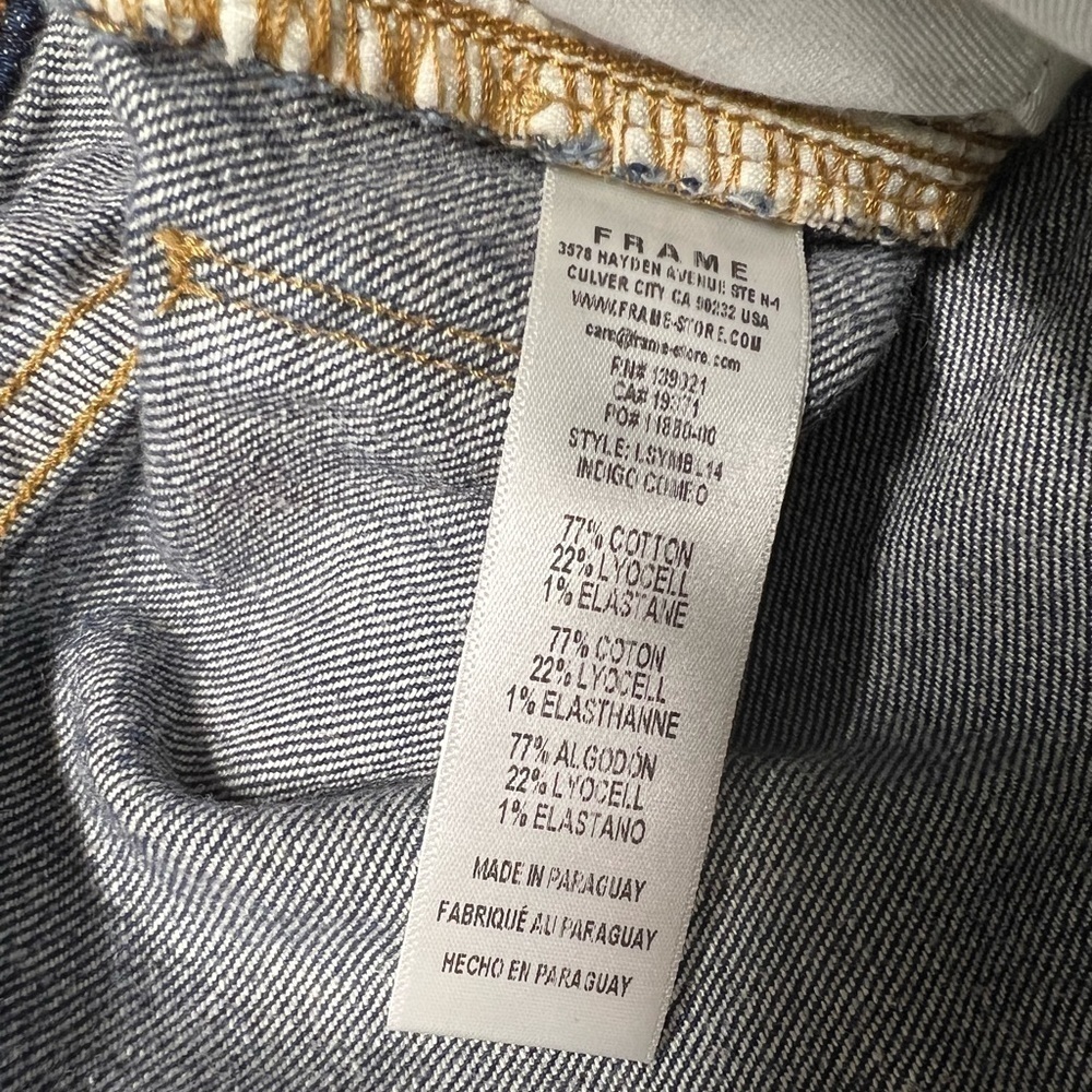 FRAME Blue Le Sylvie Slender Indigo Combo Straight Jean 25 - Picture 12 of 12